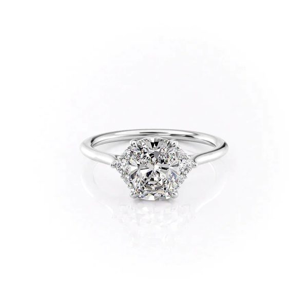 The Victoria Set With A 4.5 Carat Elongated Cushion Moissanite Online Hot Sale