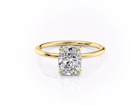 The Sarah Set With A 4 Carat Elongated Cushion Moissanite Online Sale