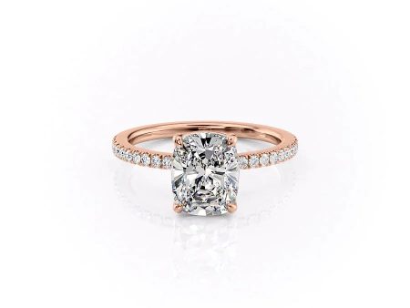 The Pave Eleanor Set With A 1.5 Carat Elongated Cushion Moissanite Sale