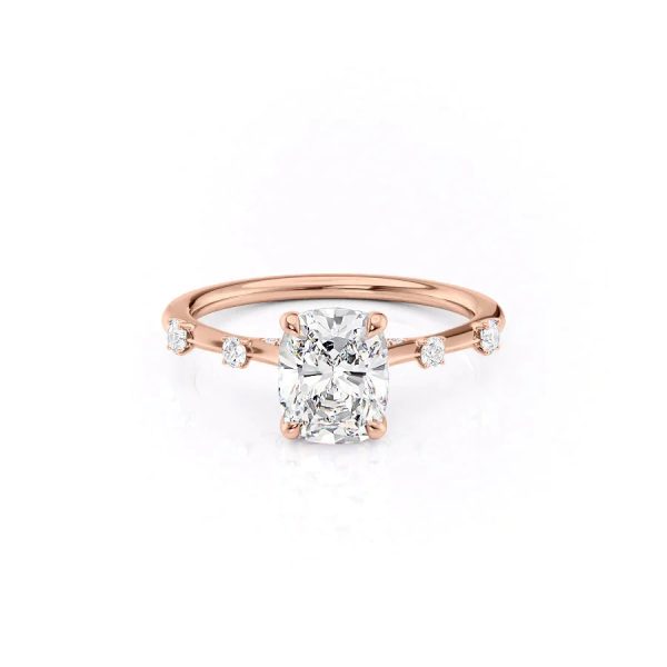 The Serena Set With A 5 Carat Elongated Cushion Moissanite on Sale