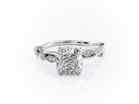 The Robin Set With A 3.5 Carat Cushion Moissanite on Sale