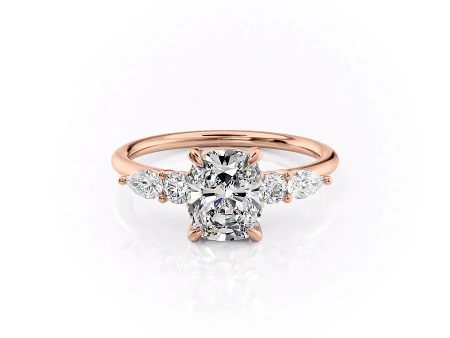 The Abigail Set With A 1.5 Carat Elongated Cushion Moissanite Hot on Sale