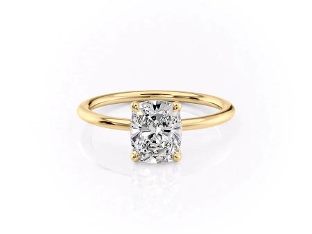 The Ashley Set With A 1.5 Carat Elongated Cushion Moissanite Sale