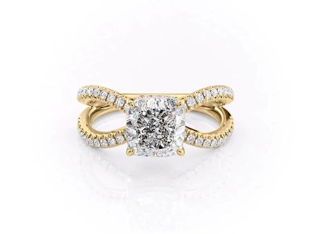 The Zoey Set With A 4 Carat Cushion Moissanite Online Sale