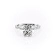 The Pave Eleanor Set With A 5 Carat Elongated Cushion Moissanite Online Hot Sale