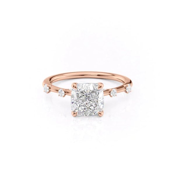 The Serena Set With A 5 Carat Cushion Moissanite Cheap