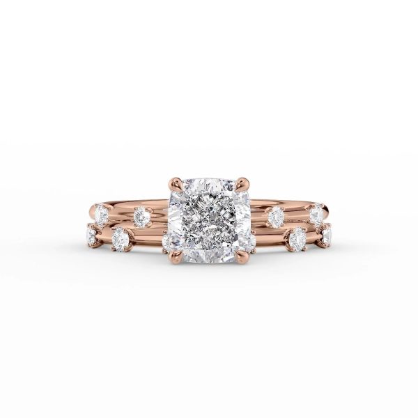 The Serena Set With A 5 Carat Cushion Moissanite Cheap