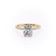 The Pave Eleanor Set With A 1 Carat Elongated Cushion Moissanite on Sale