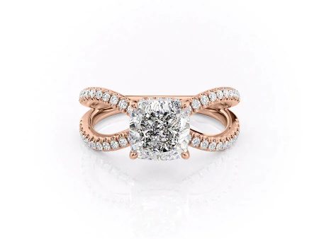 The Zoey Set With A 2.5 Carat Cushion Moissanite Online now