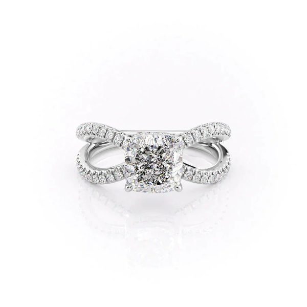 The Zoey Set With A 1.5 Carat Cushion Moissanite Cheap