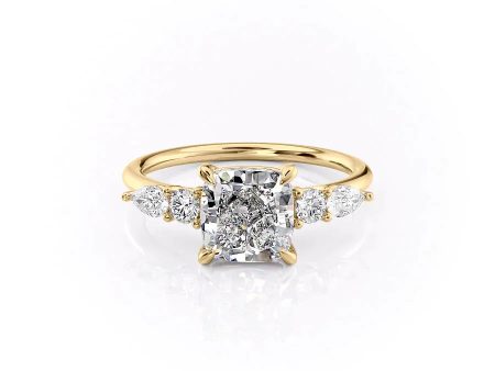 The Abigail Set With A 4.5 Carat Cushion Moissanite Online now