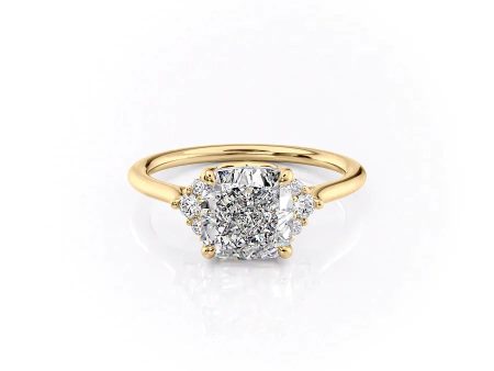 The Victoria Set With A 2.5 Carat Cushion Moissanite Online Sale