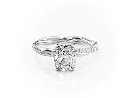 The Stacey Set With A 2.5 Carat Elongated Cushion Moissanite Fashion