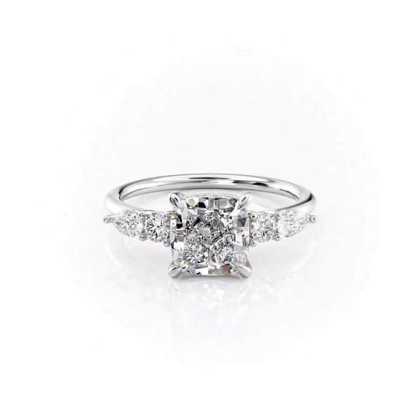 The Abigail Set With A 2.5 Carat Cushion Moissanite Fashion