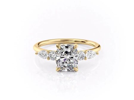 The Abigail Set With A 3.5 Carat Elongated Cushion Moissanite Online