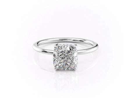 The Sarah Set With A 4 Carat Cushion Moissanite Cheap