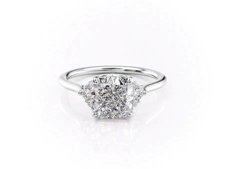 The Victoria Set With A 3.5 Carat Cushion Moissanite Sale