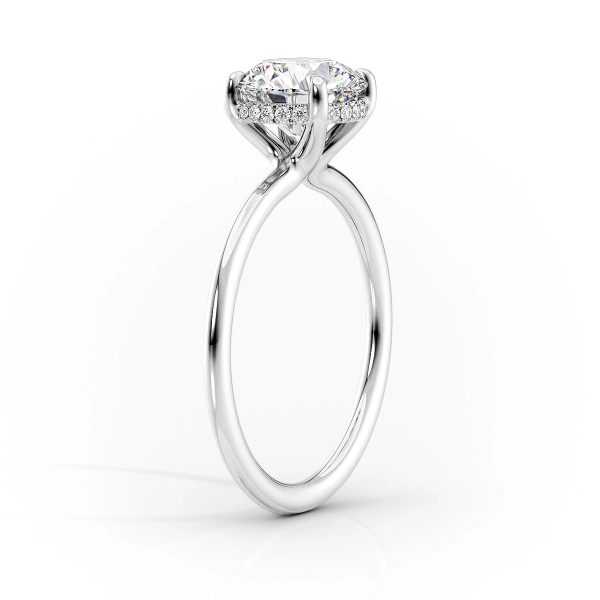 The Sarah Set With A 1 Carat Elongated Cushion Moissanite For Sale