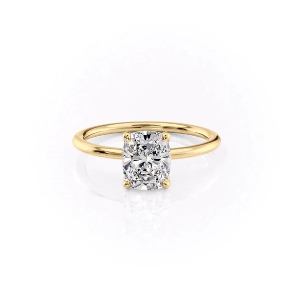 The Ashley Set With A 4 Carat Elongated Cushion Moissanite Online Sale