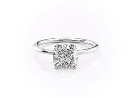 The Ashley Set With A 3.5 Carat Cushion Moissanite Online now