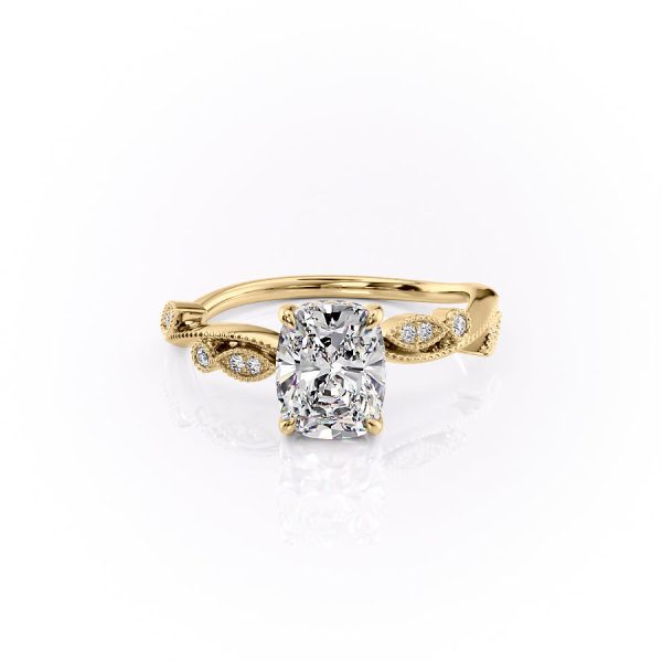 The Robin Set With A 4 Carat Elongated Cushion Moissanite Cheap