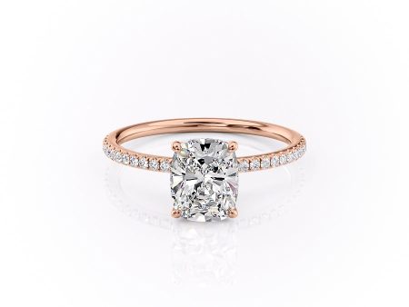 The Pave Lily Set With A 1 Carat Elongated Cushion Moissanite Cheap