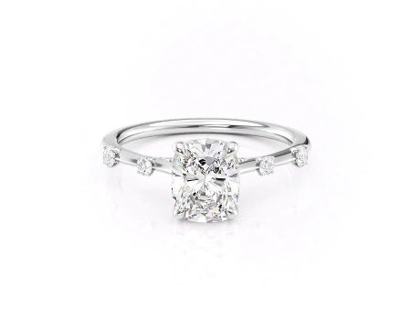 The Serena Set With A 4.5 Carat Elongated Cushion Moissanite Hot on Sale