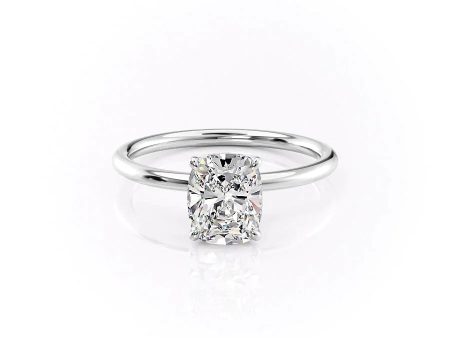 The Lily Set With A 1.5 Carat Elongated Cushion Moissanite Hot on Sale