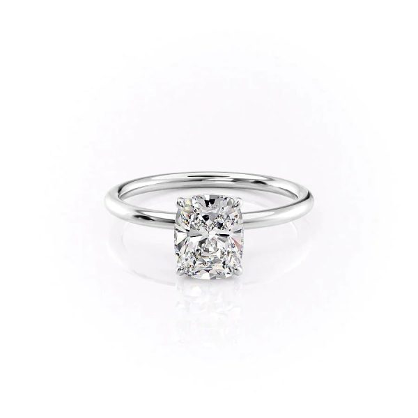 The Lily Set With A 1.5 Carat Elongated Cushion Moissanite Hot on Sale