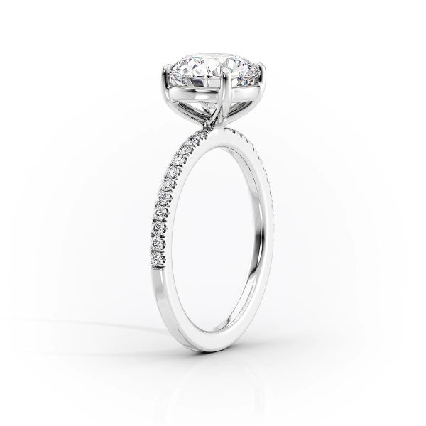 The Pave Eleanor Set With A 2.5 Carat Elongated Cushion Moissanite Sale