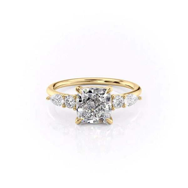 The Abigail Set With A 3 Carat Cushion Moissanite Online Hot Sale