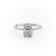 The Pave Sarah Set With A 2 Carat Elongated Cushion Moissanite Online Hot Sale