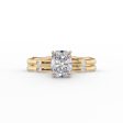 The Samantha Set With A 2 Carat Elongated Cushion Moissanite Online Sale