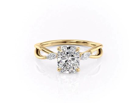 The Kelsey Set With A 2 Carat Elongated Cushion Moissanite Online Hot Sale