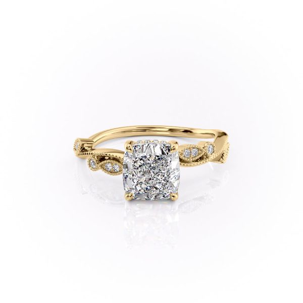 The Robin Set With A 4 Carat Cushion Moissanite Online