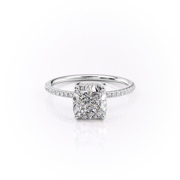 The Pave Sarah Set With A 5 Carat Cushion Moissanite Discount