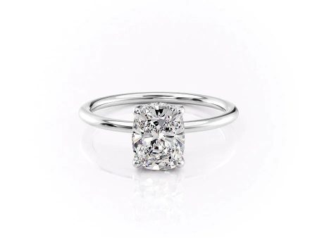 The Sarah Set With A 4 Carat Elongated Cushion Moissanite on Sale